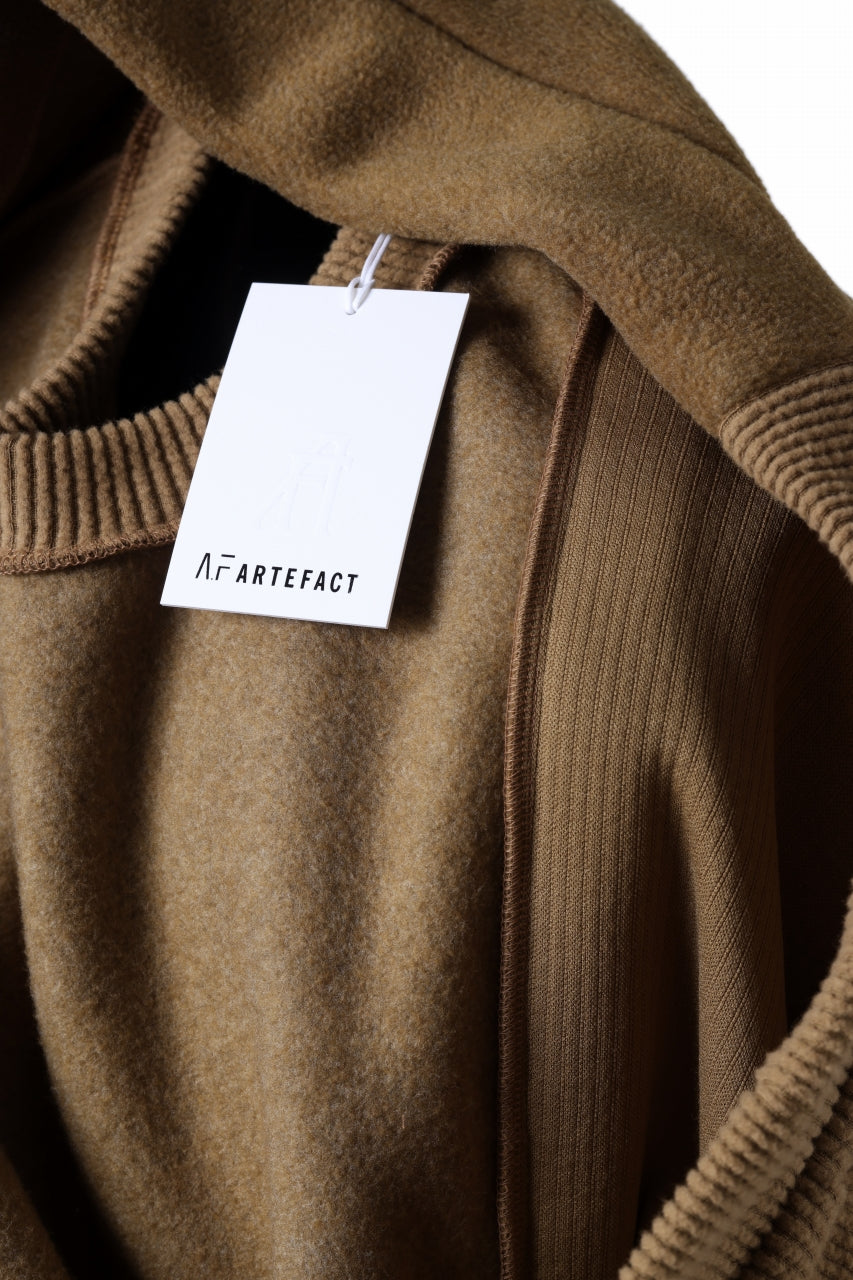 A.F ARTEFACT KNIT CORDUROY COMBI FLEECE TOP (BROWN)