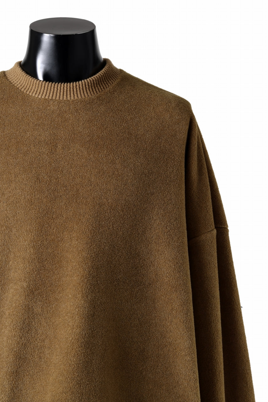 A.F ARTEFACT KNIT CORDUROY COMBI FLEECE TOP (BROWN)