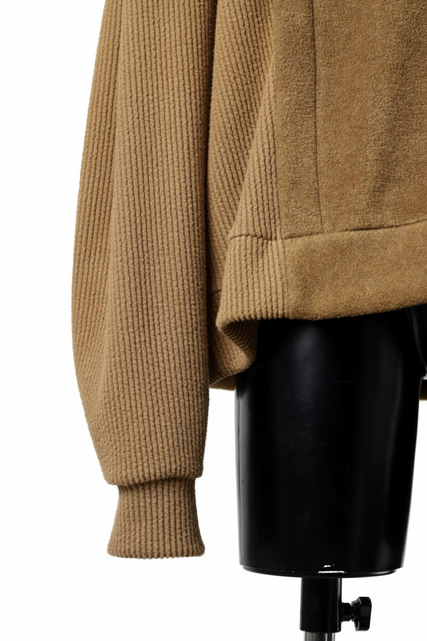 A.F ARTEFACT KNIT CORDUROY COMBI FLEECE TOP (BROWN)