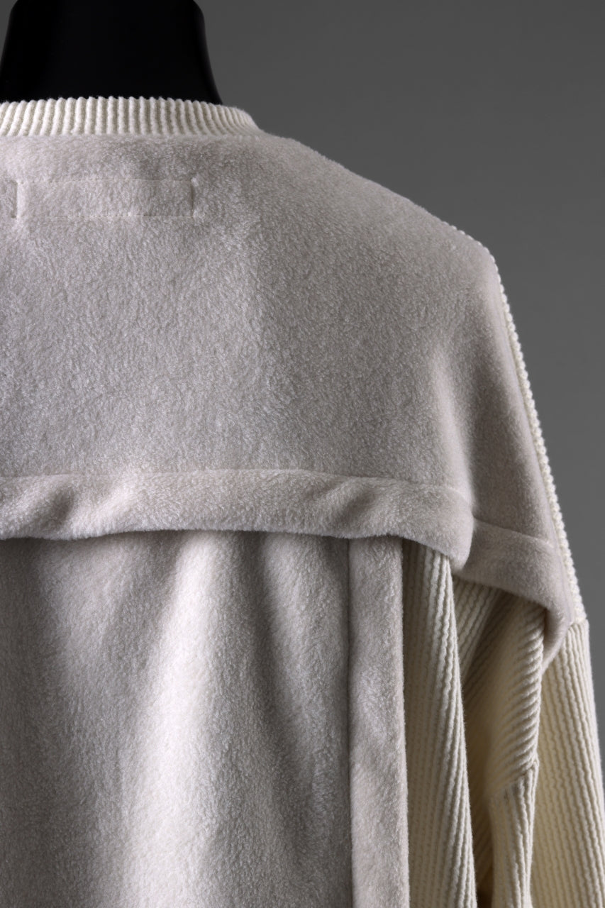 A.F ARTEFACT KNIT CORDUROY COMBI FLEECE TOP (IVORY)