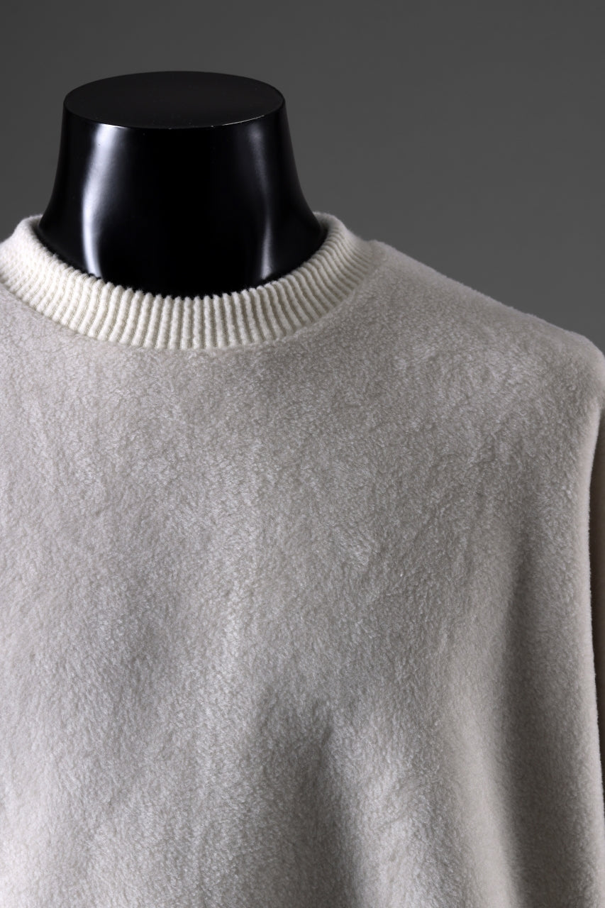 A.F ARTEFACT KNIT CORDUROY COMBI FLEECE TOP (IVORY)