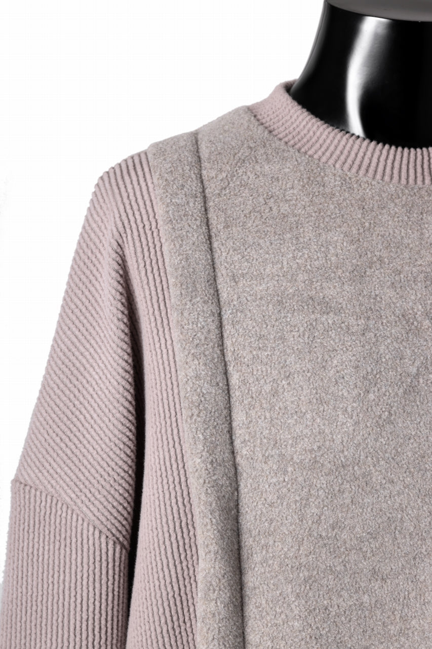 A.F ARTEFACT KNIT CORDUROY COMBI FLEECE TOP (L.BEIGE)