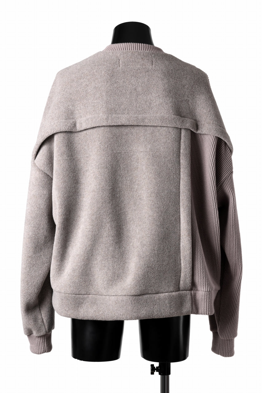 A.F ARTEFACT KNIT CORDUROY COMBI FLEECE TOP (L.BEIGE)