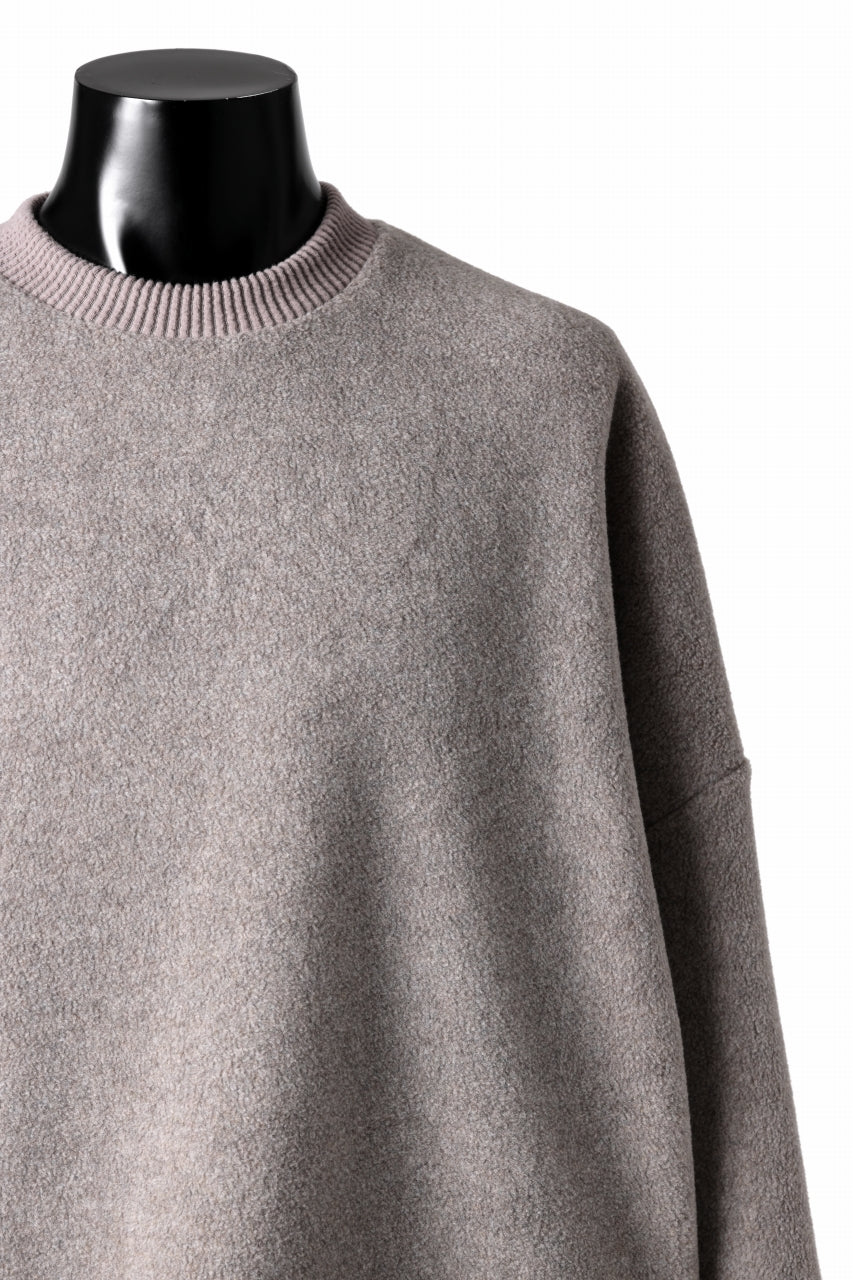 A.F ARTEFACT KNIT CORDUROY COMBI FLEECE TOP (L.BEIGE)