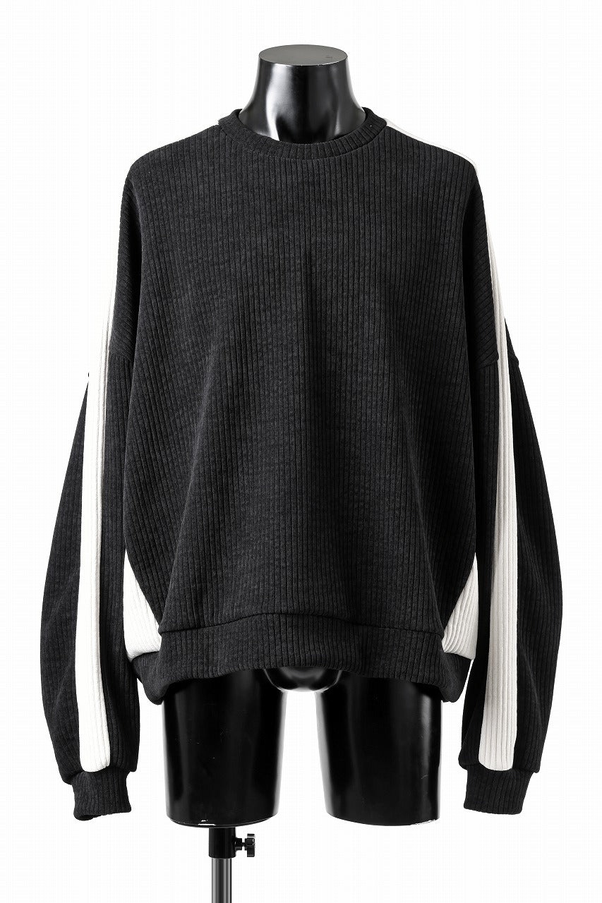 画像をギャラリービューアに読み込む, A.F ARTEFACT MODUROY KNIT TOPS (BLACK x IVORY)