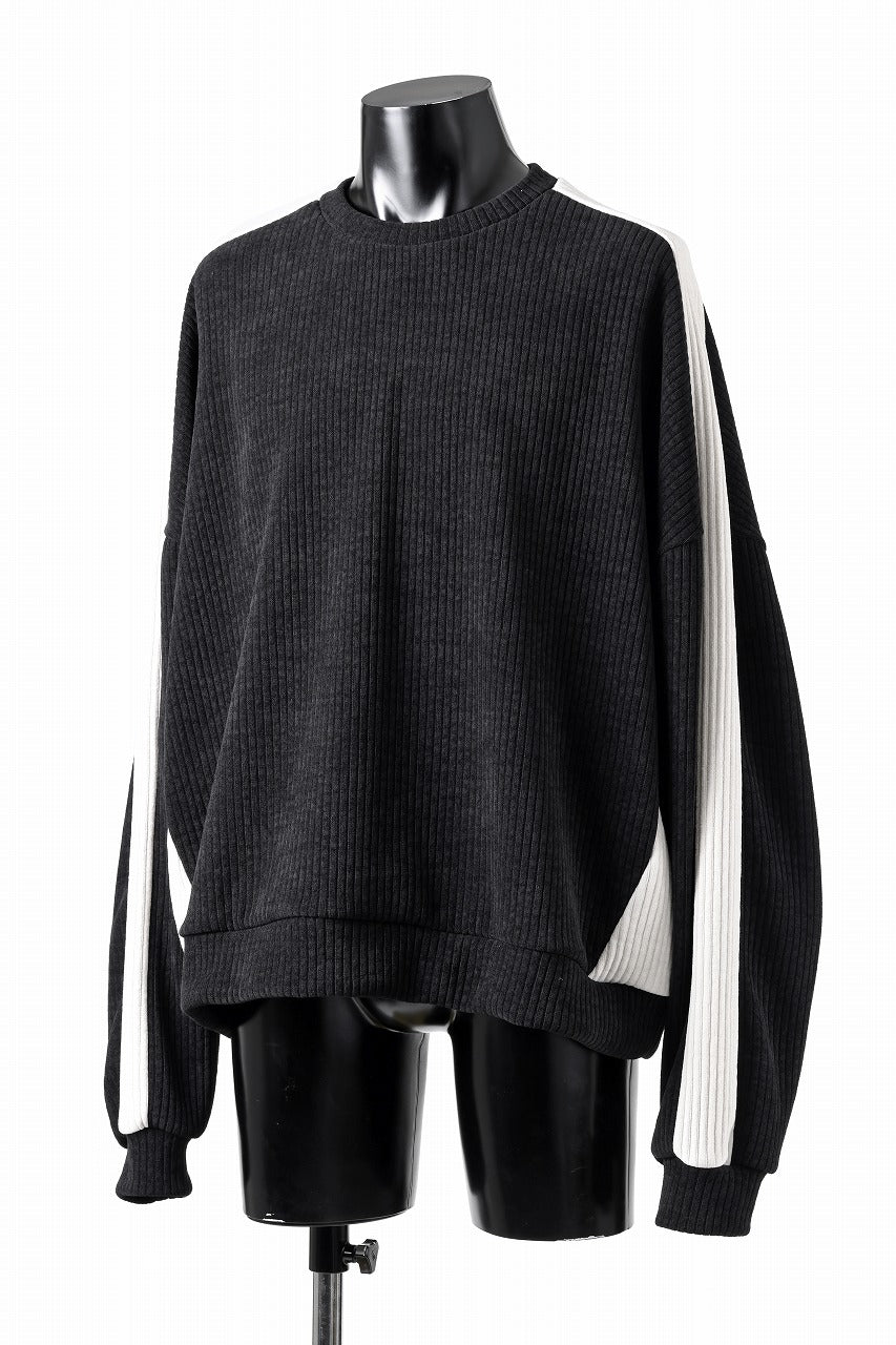 画像をギャラリービューアに読み込む, A.F ARTEFACT MODUROY KNIT TOPS (BLACK x IVORY)