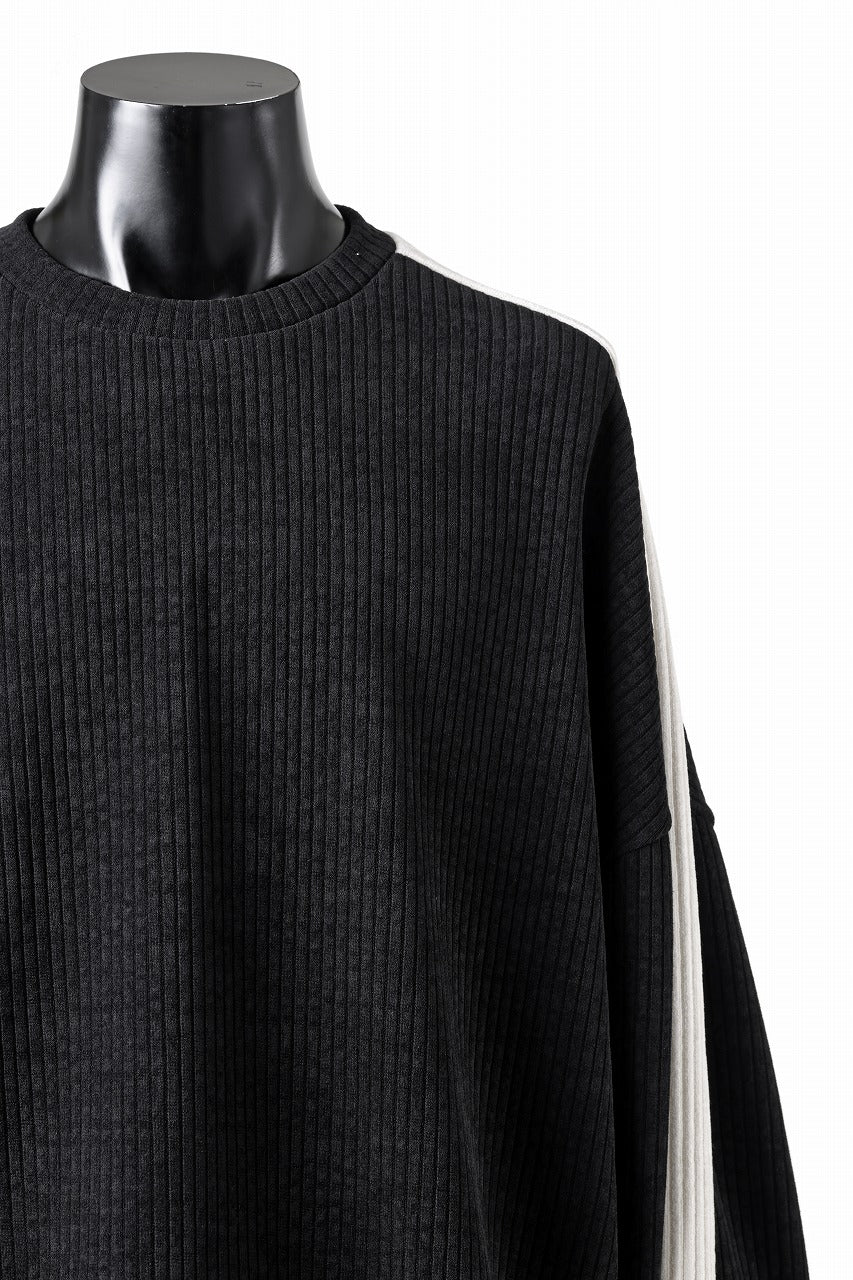 画像をギャラリービューアに読み込む, A.F ARTEFACT MODUROY KNIT TOPS (BLACK x IVORY)