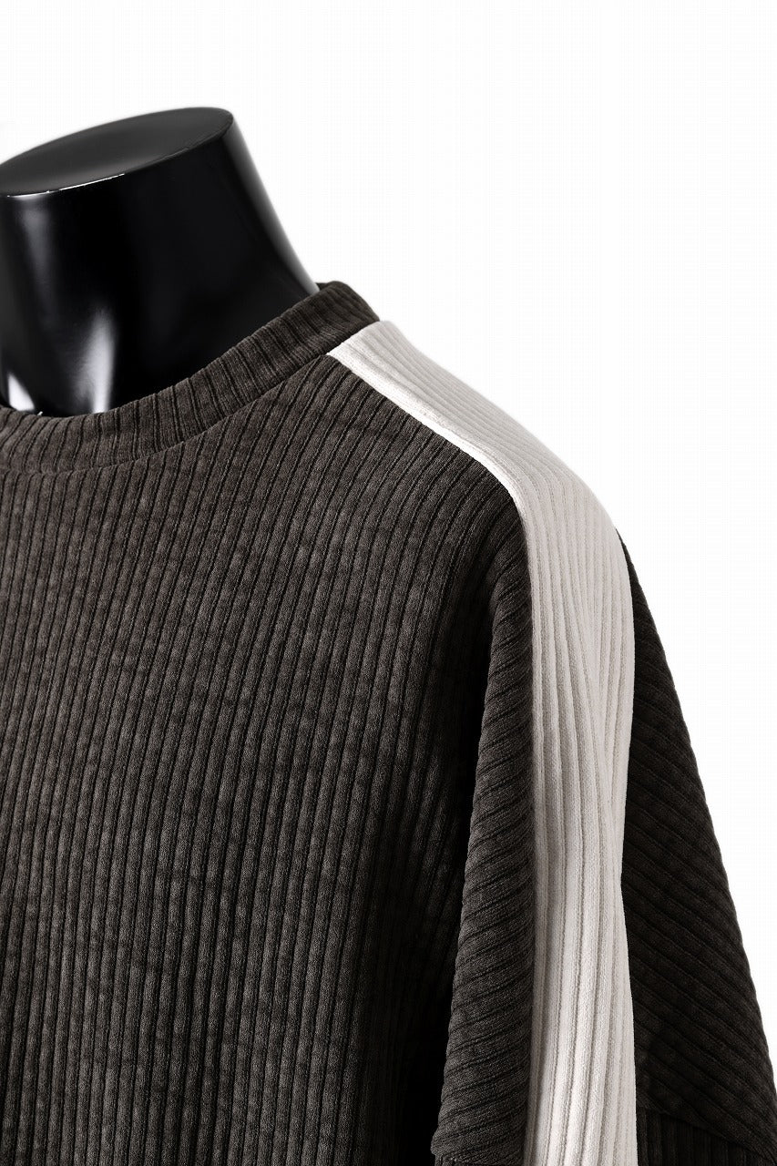 画像をギャラリービューアに読み込む, A.F ARTEFACT MODUROY KNIT TOPS (KHAKI x IVORY)