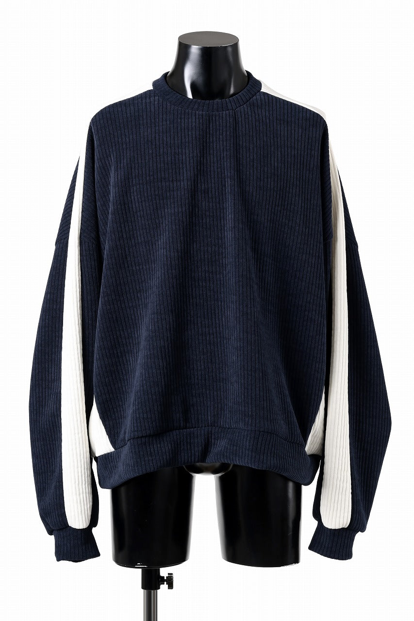 Load image into Gallery viewer, A.F ARTEFACT MODUROY KNIT TOPS (NAVY x IVORY)