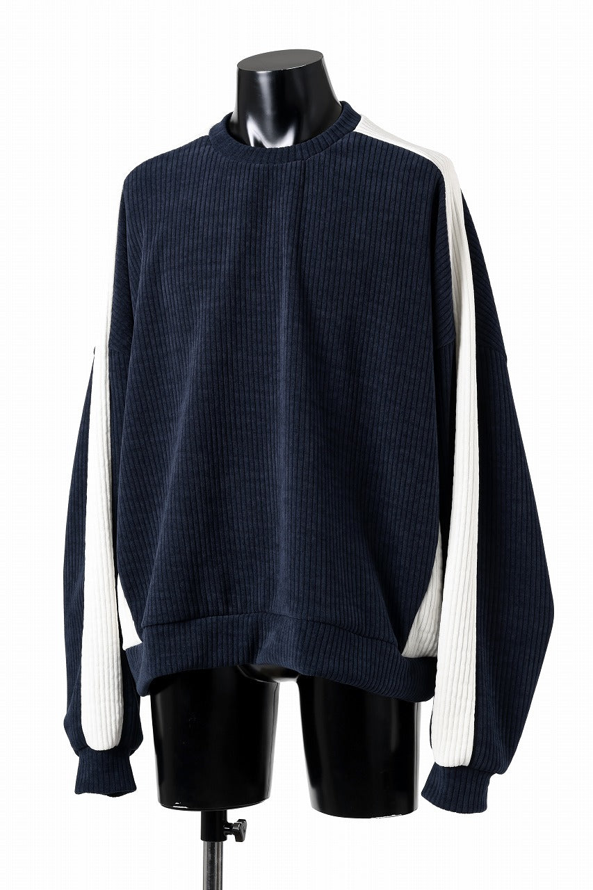 A.F ARTEFACT MODUROY KNIT TOPS (NAVY x IVORY)