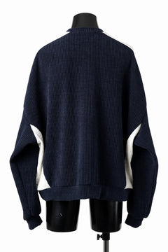 画像をギャラリービューアに読み込む, A.F ARTEFACT MODUROY KNIT TOPS (NAVY x IVORY)