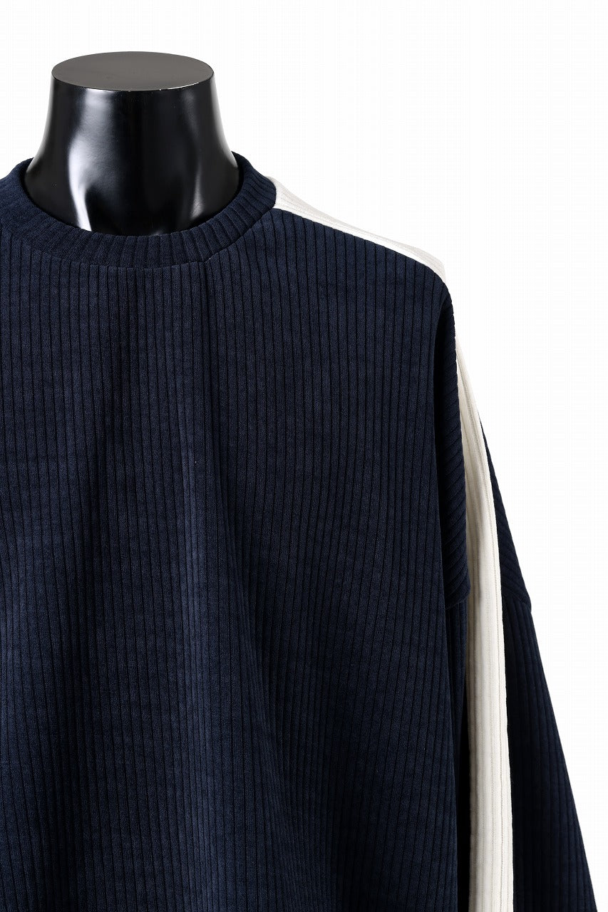 画像をギャラリービューアに読み込む, A.F ARTEFACT MODUROY KNIT TOPS (NAVY x IVORY)