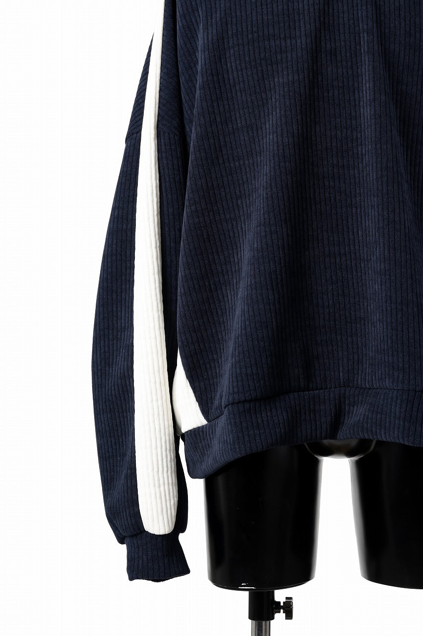 A.F ARTEFACT MODUROY KNIT TOPS (NAVY x IVORY)