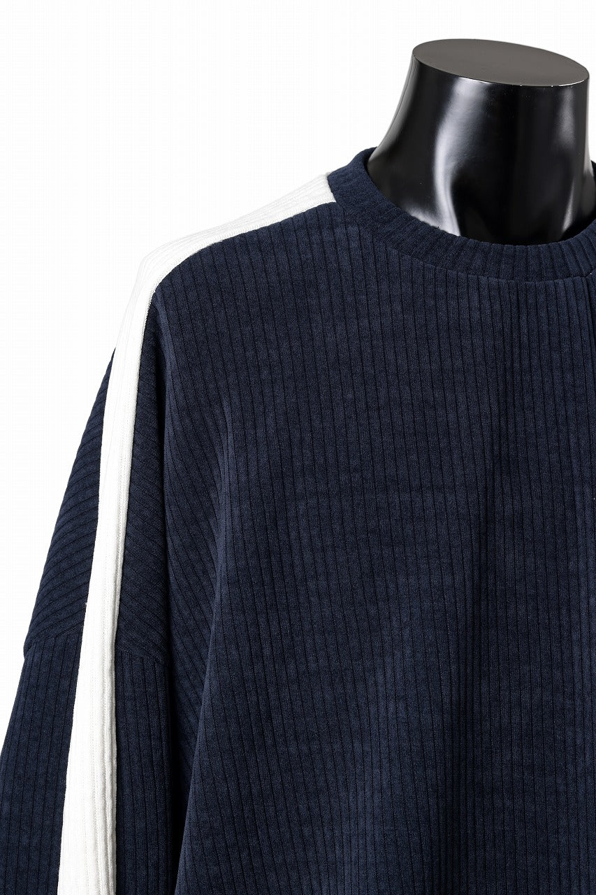 A.F ARTEFACT MODUROY KNIT TOPS (NAVY x IVORY)