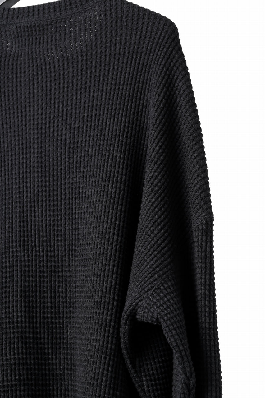 A.F ARTEFACT OVER SIZE TOP / HEAVY WAFFLE JERSEY (BLACK)