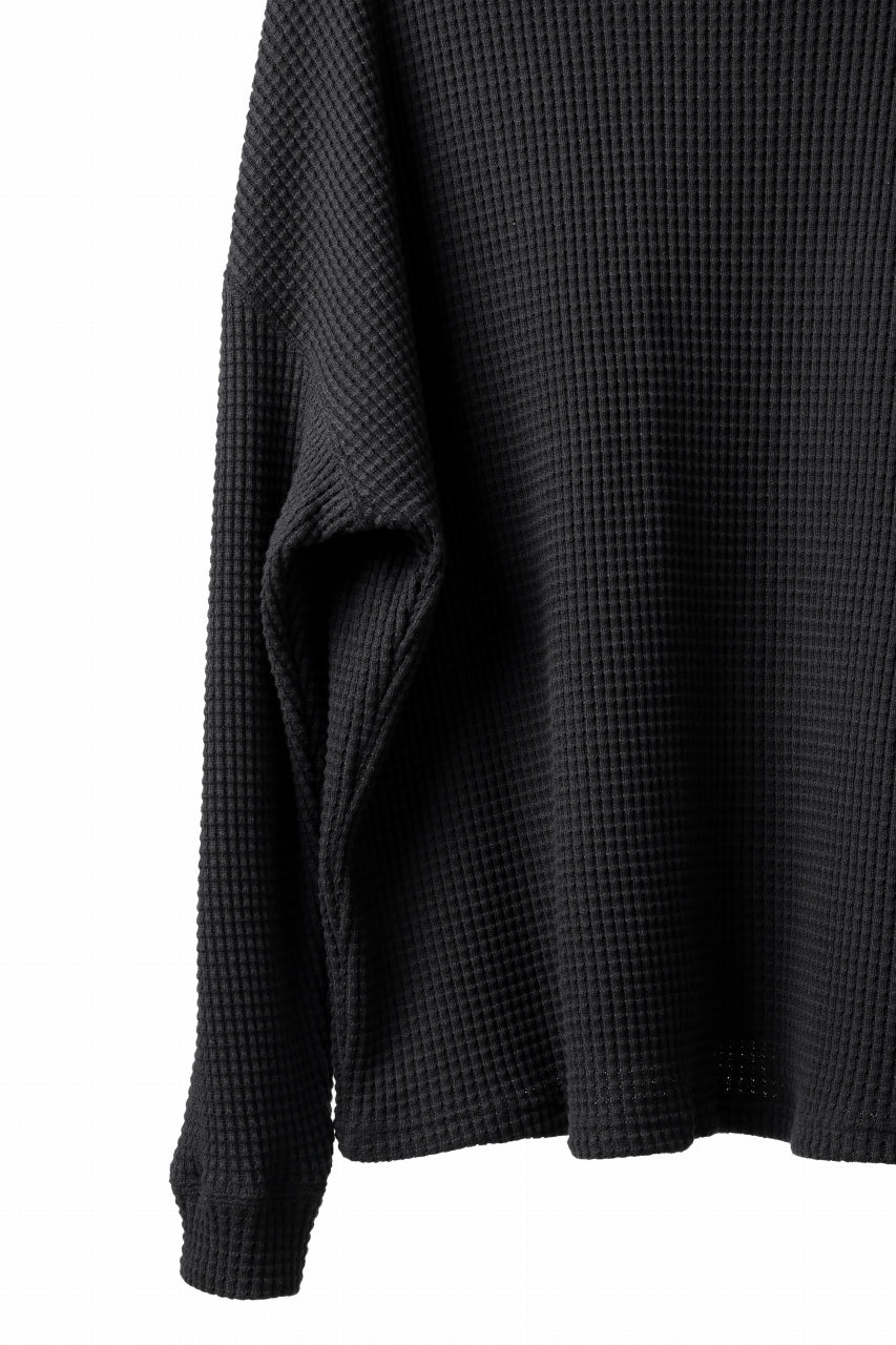 A.F ARTEFACT OVER SIZE TOP / HEAVY WAFFLE JERSEY (BLACK)