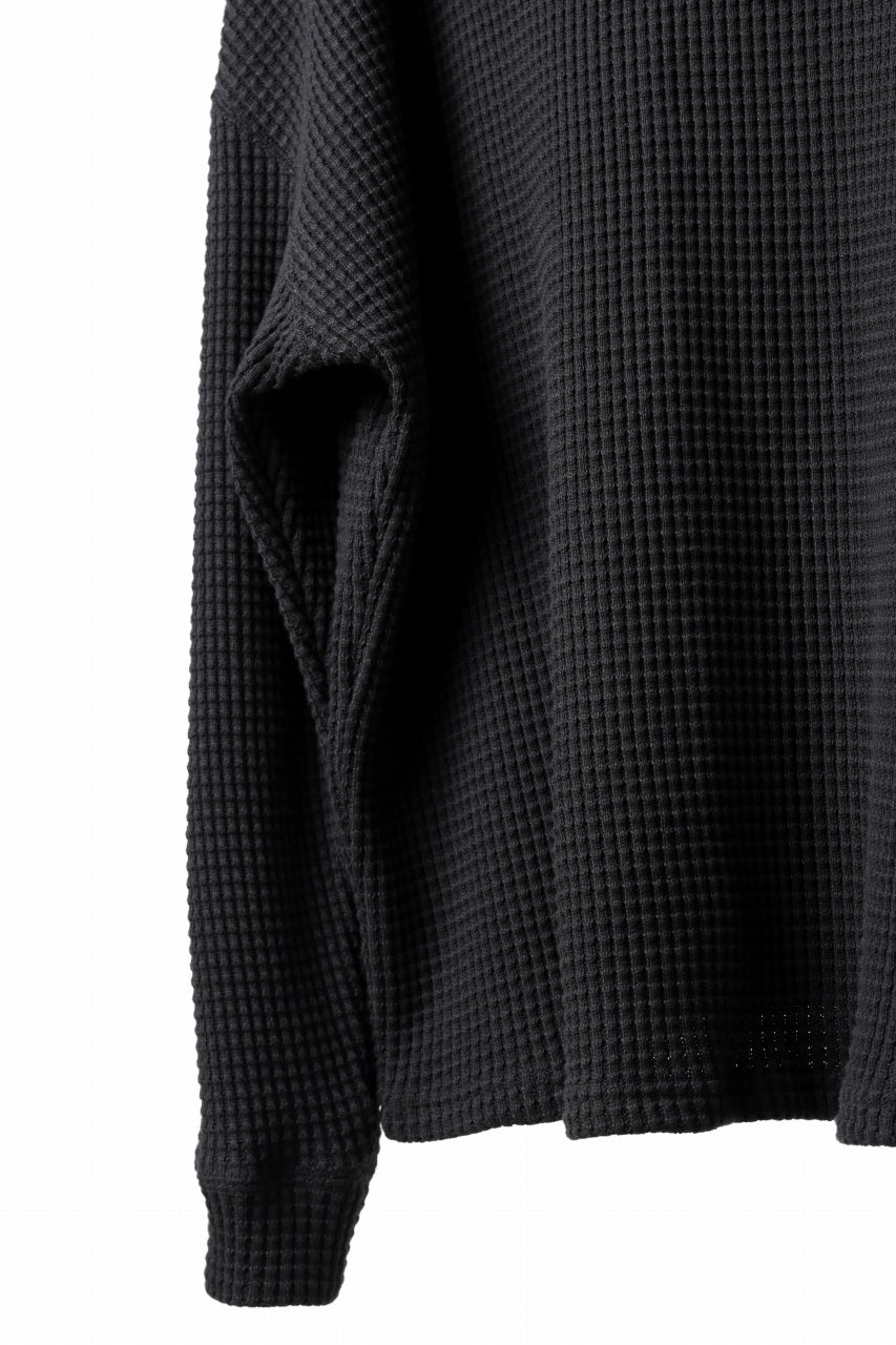 A.F ARTEFACT OVER SIZE TOP / HEAVY WAFFLE JERSEY (BLACK)