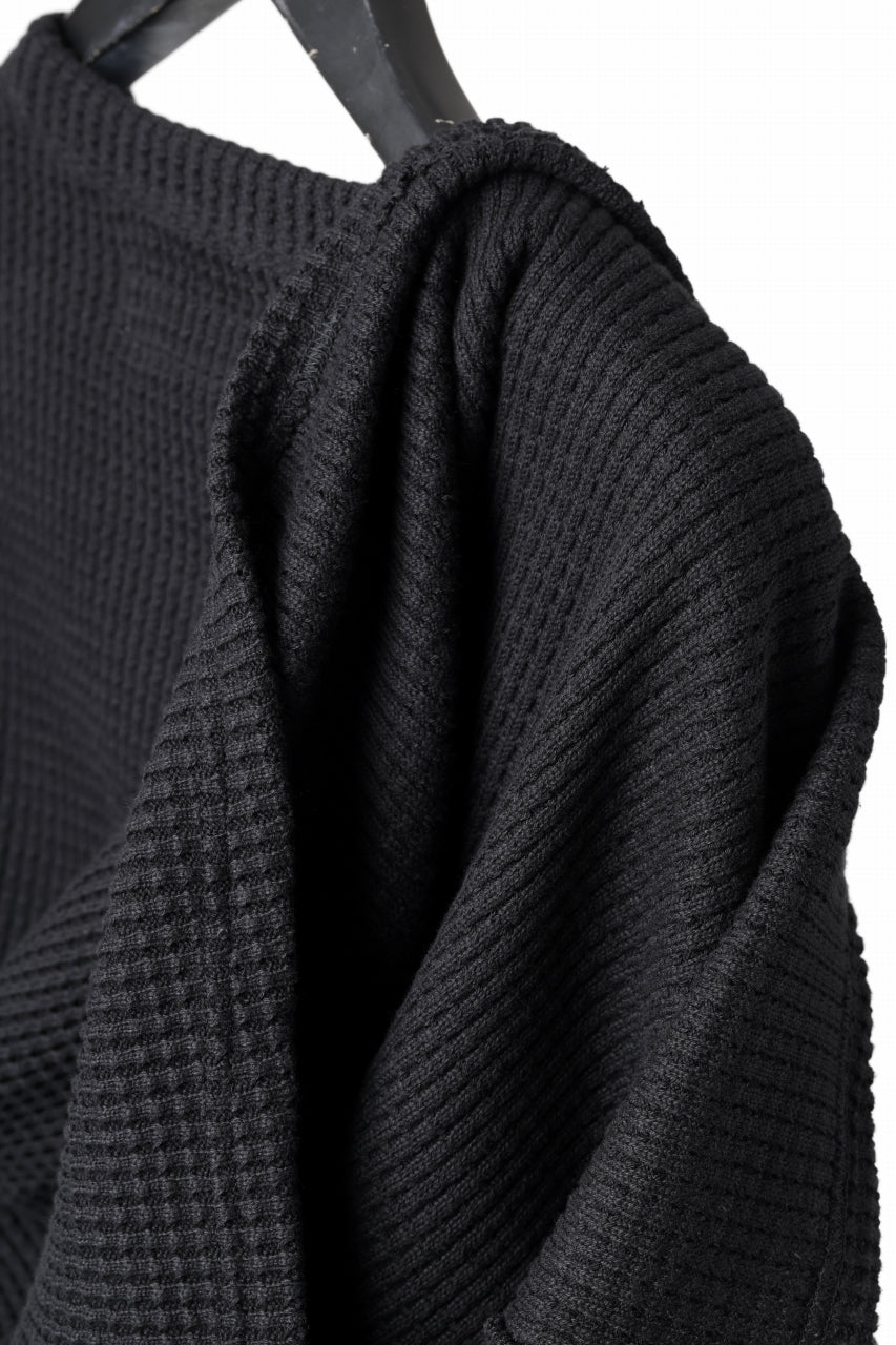 A.F ARTEFACT OVER SIZE TOP / HEAVY WAFFLE JERSEY (BLACK)