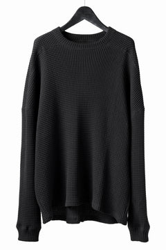 画像をギャラリービューアに読み込む, A.F ARTEFACT OVER SIZE TOP / HEAVY WAFFLE JERSEY (BLACK)