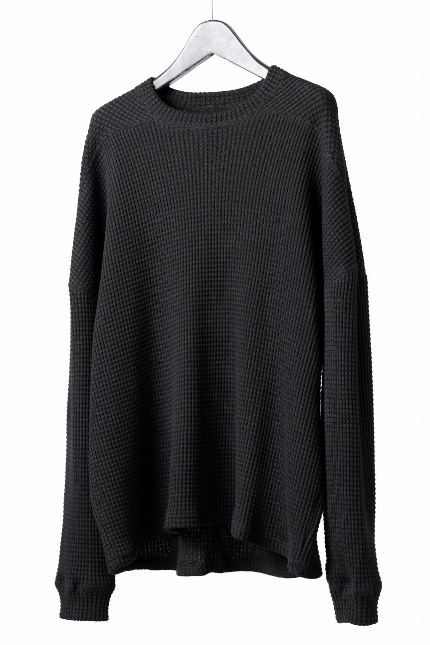 A.F ARTEFACT OVER SIZE TOP / HEAVY WAFFLE JERSEY (BLACK)