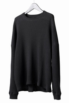 画像をギャラリービューアに読み込む, A.F ARTEFACT OVER SIZE TOP / HEAVY WAFFLE JERSEY (BLACK)