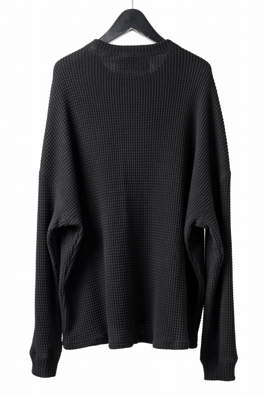 A.F ARTEFACT OVER SIZE TOP / HEAVY WAFFLE JERSEY (BLACK)