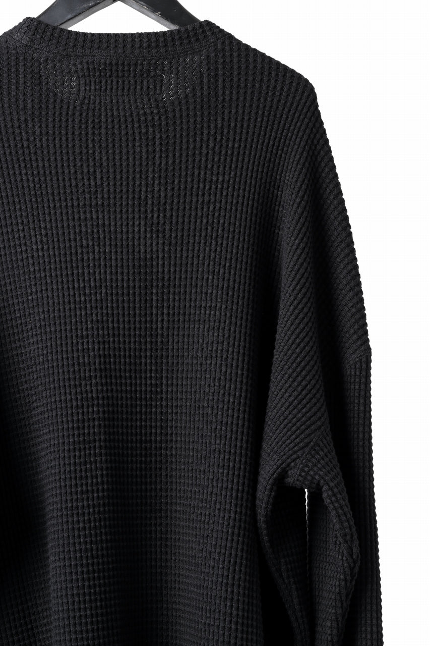 A.F ARTEFACT OVER SIZE TOP / HEAVY WAFFLE JERSEY (BLACK)