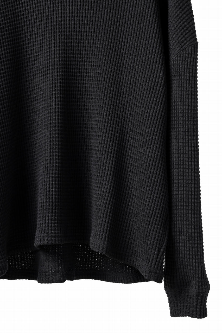 A.F ARTEFACT OVER SIZE TOP / HEAVY WAFFLE JERSEY (BLACK)