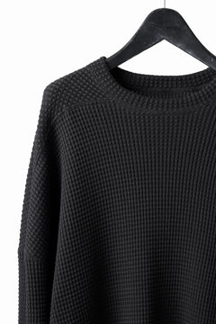 画像をギャラリービューアに読み込む, A.F ARTEFACT OVER SIZE TOP / HEAVY WAFFLE JERSEY (BLACK)