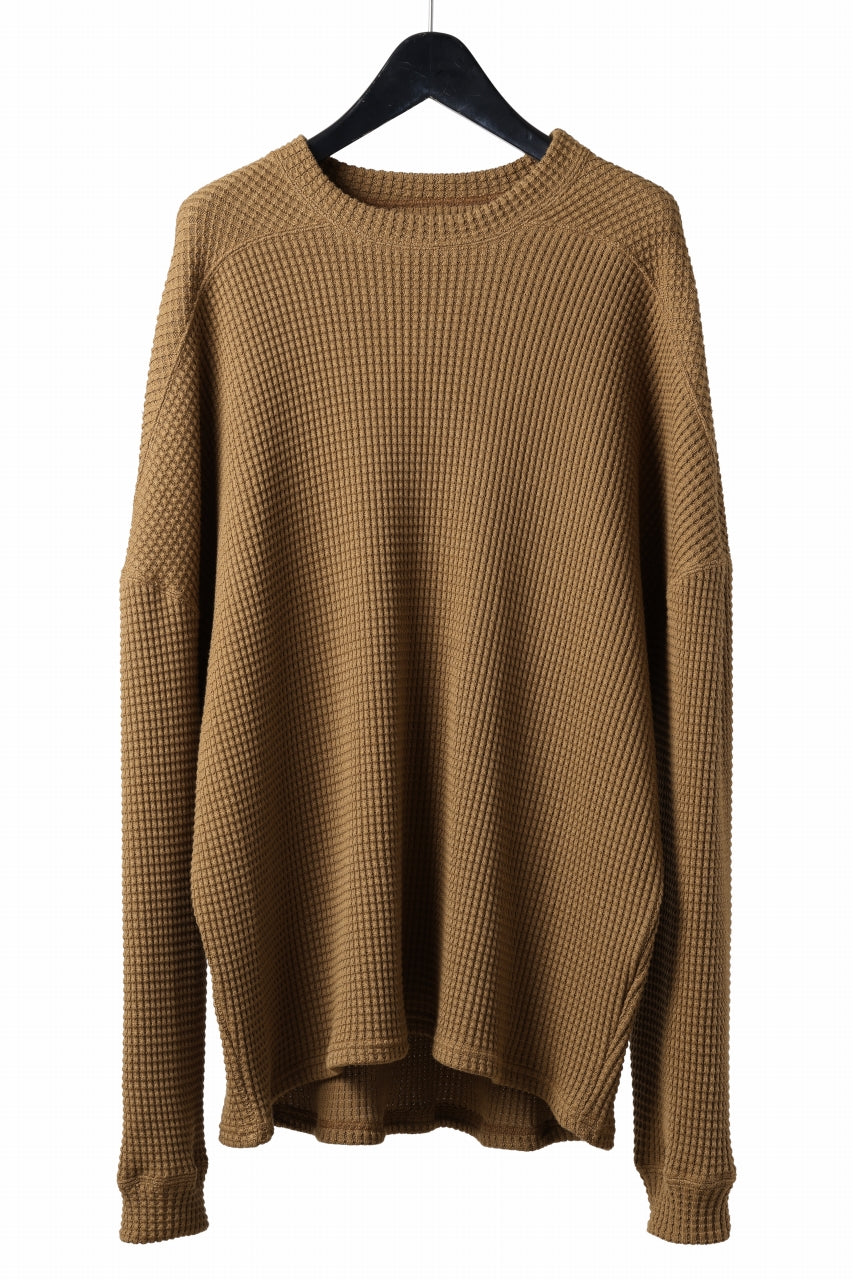 A.F ARTEFACT OVER SIZE TOP / HEAVY WAFFLE JERSEY (CAMEL)