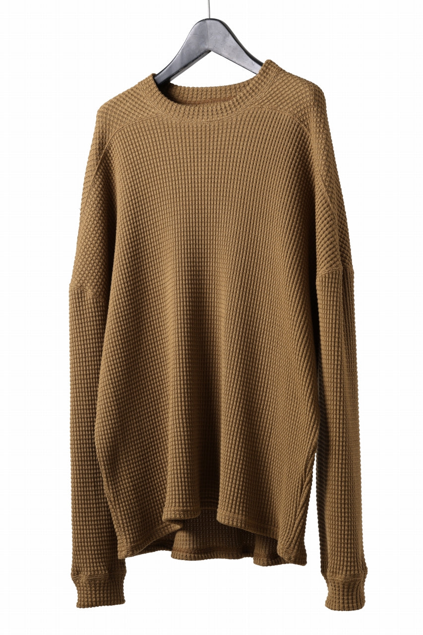 画像をギャラリービューアに読み込む, A.F ARTEFACT OVER SIZE TOP / HEAVY WAFFLE JERSEY (CAMEL)