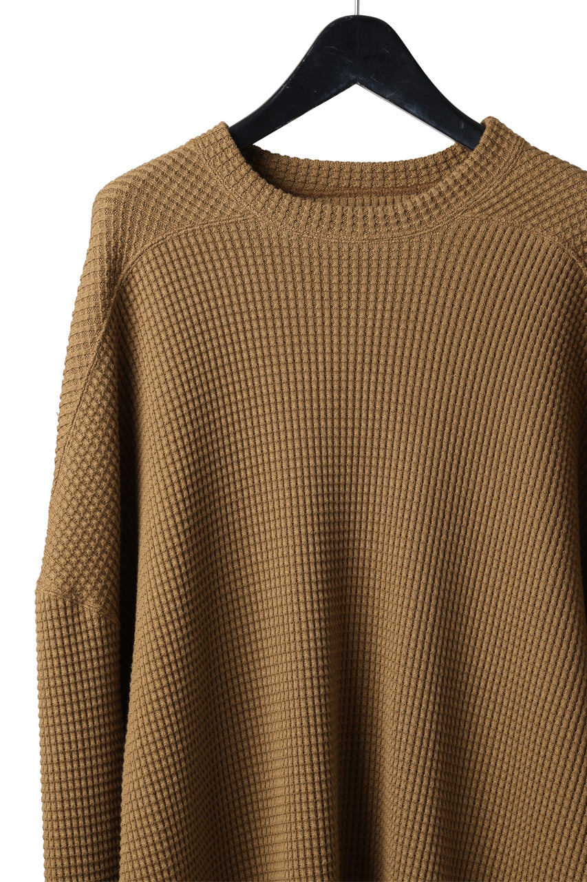 Load image into Gallery viewer, A.F ARTEFACT OVER SIZE TOP / HEAVY WAFFLE JERSEY (CAMEL)