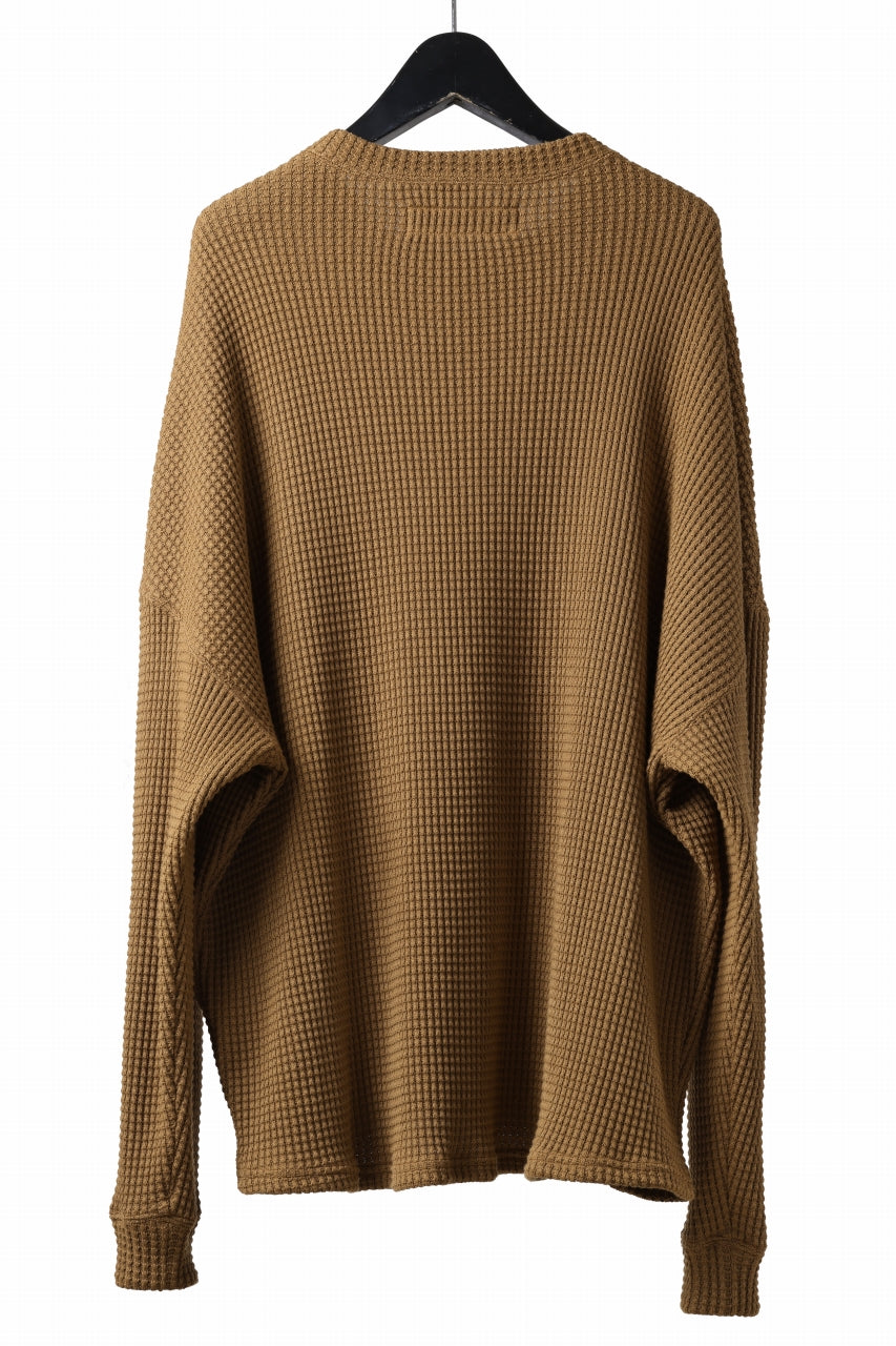 A.F ARTEFACT OVER SIZE TOP / HEAVY WAFFLE JERSEY (CAMEL)