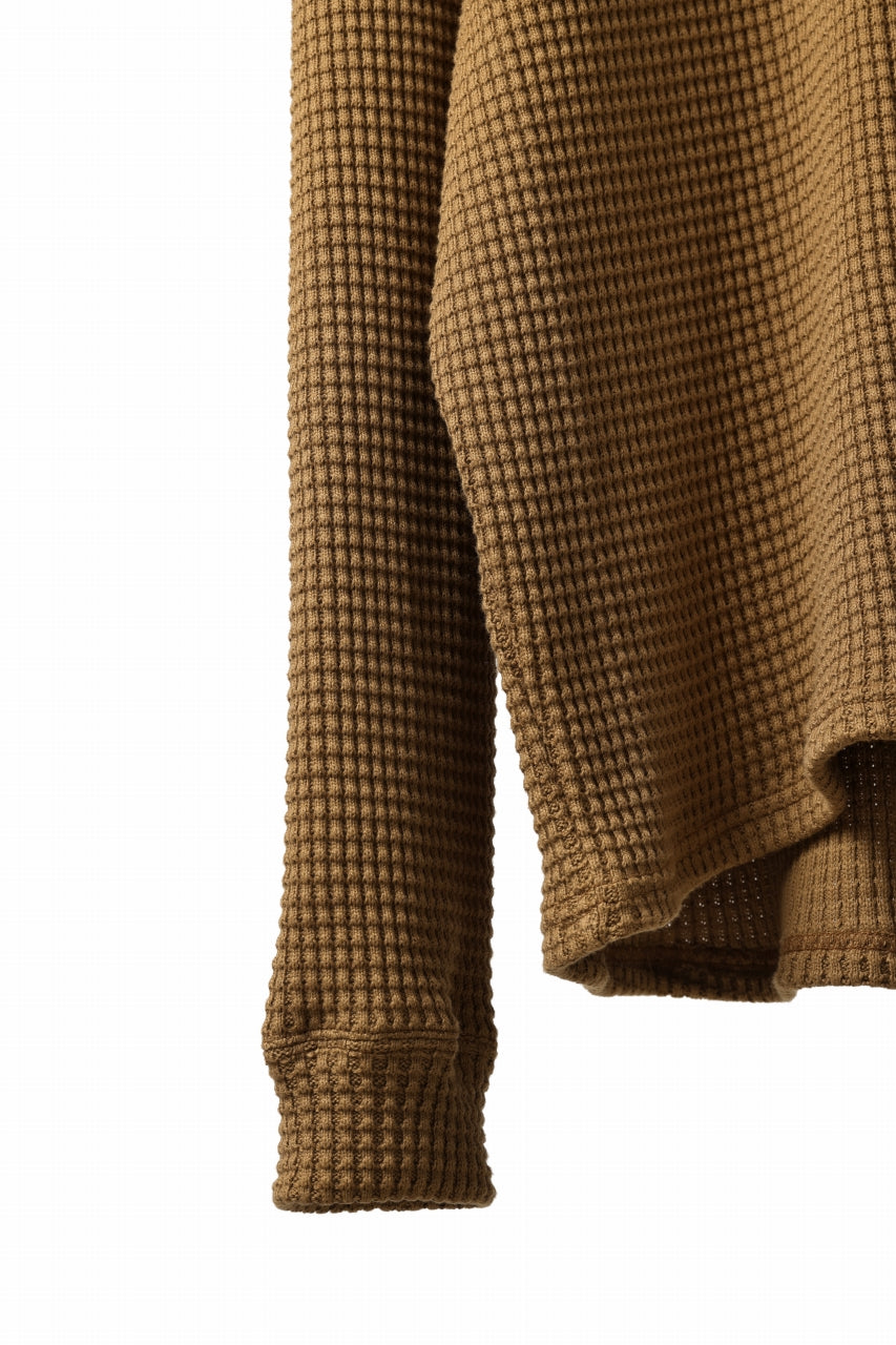 A.F ARTEFACT OVER SIZE TOP / HEAVY WAFFLE JERSEY (CAMEL)