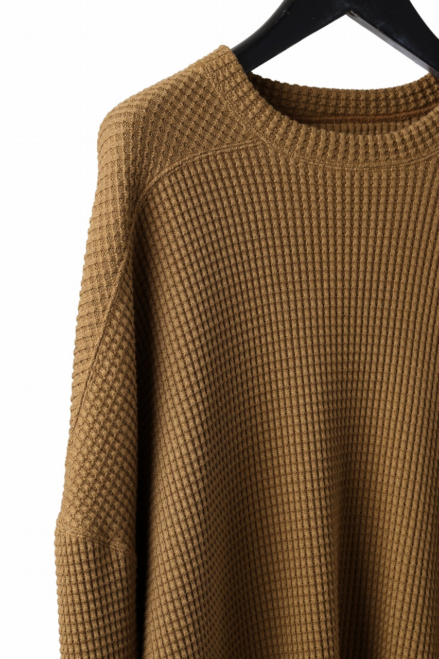 A.F ARTEFACT OVER SIZE TOP / HEAVY WAFFLE JERSEY (CAMEL)