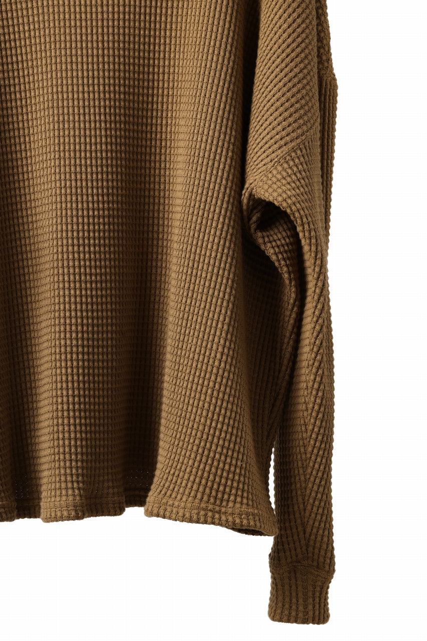 Load image into Gallery viewer, A.F ARTEFACT OVER SIZE TOP / HEAVY WAFFLE JERSEY (CAMEL)