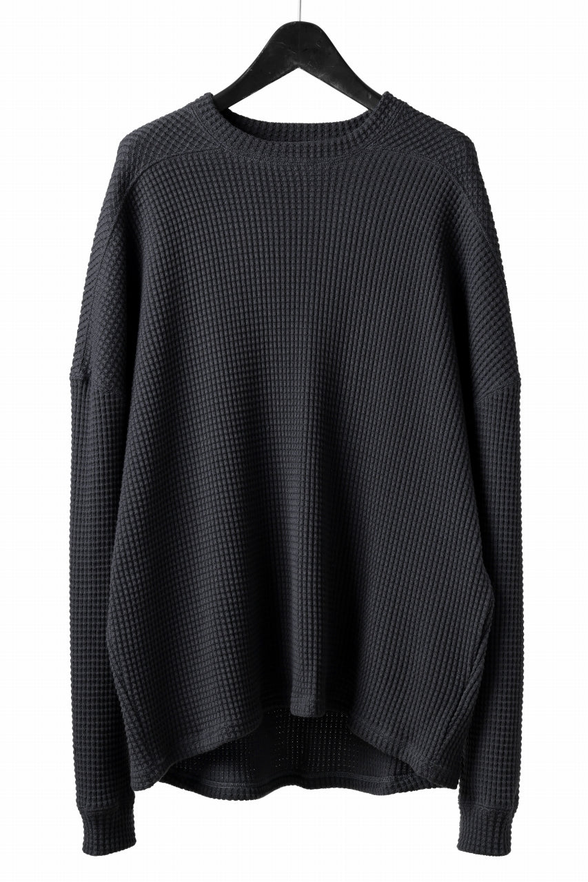 Load image into Gallery viewer, A.F ARTEFACT OVER SIZE TOP / HEAVY WAFFLE JERSEY (D.GREY)