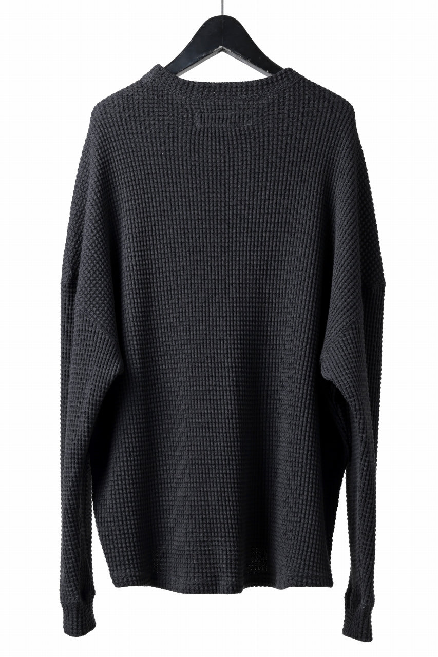 Load image into Gallery viewer, A.F ARTEFACT OVER SIZE TOP / HEAVY WAFFLE JERSEY (D.GREY)