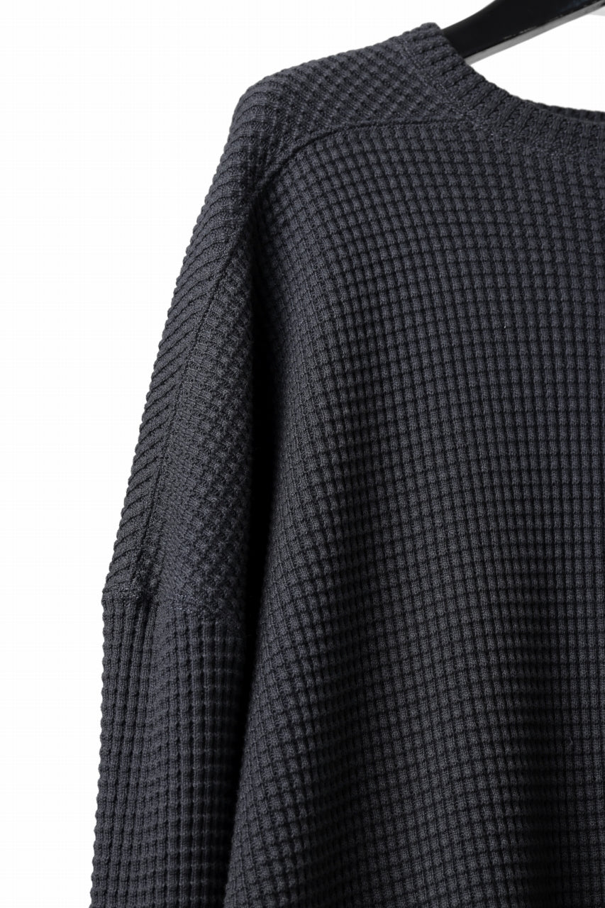 Load image into Gallery viewer, A.F ARTEFACT OVER SIZE TOP / HEAVY WAFFLE JERSEY (D.GREY)