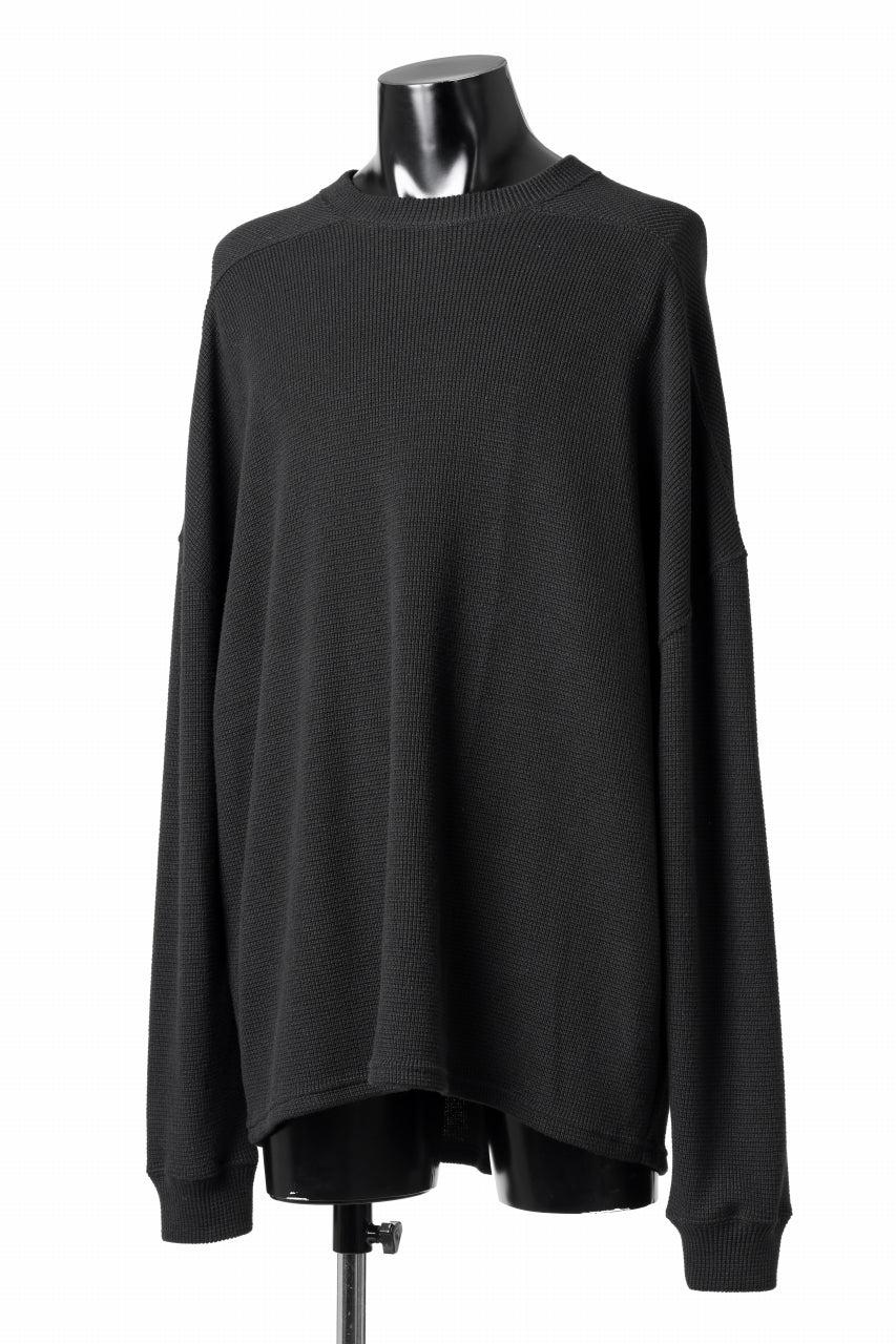 Load image into Gallery viewer, A.F ARTEFACT OVER SIZE TOP / RIB KNIT JERSEY (BLACK)