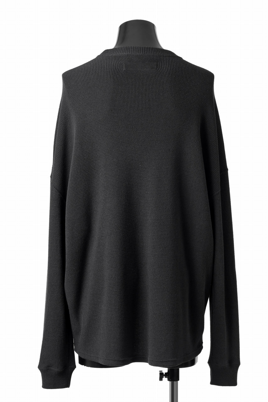 Load image into Gallery viewer, A.F ARTEFACT OVER SIZE TOP / RIB KNIT JERSEY (BLACK)