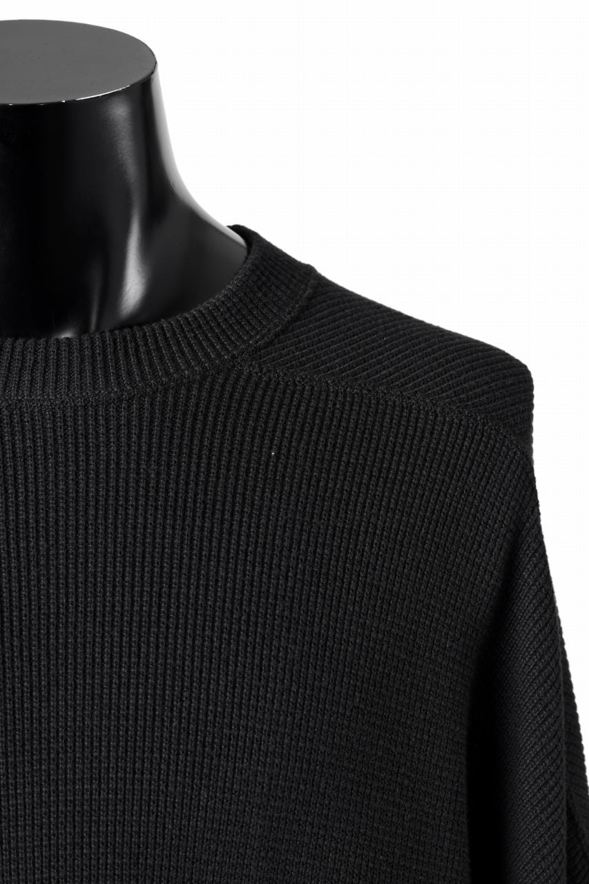 Load image into Gallery viewer, A.F ARTEFACT OVER SIZE TOP / RIB KNIT JERSEY (BLACK)