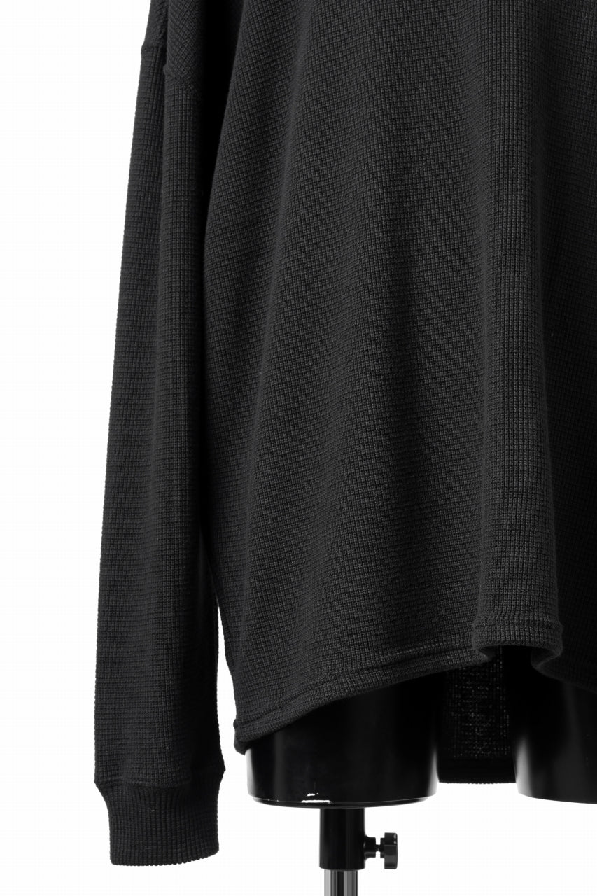 Load image into Gallery viewer, A.F ARTEFACT OVER SIZE TOP / RIB KNIT JERSEY (BLACK)