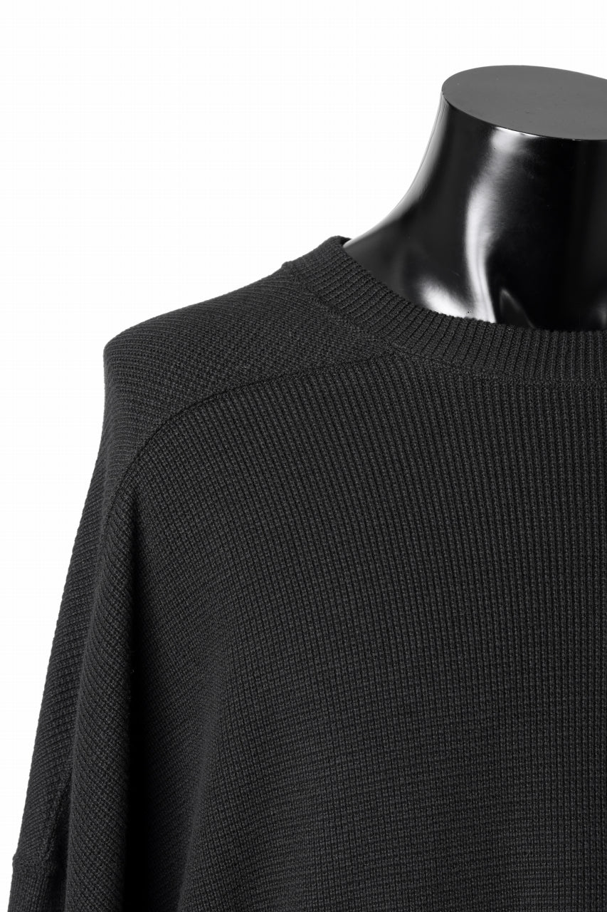 A.F ARTEFACT OVER SIZE TOP / RIB KNIT JERSEY (BLACK)