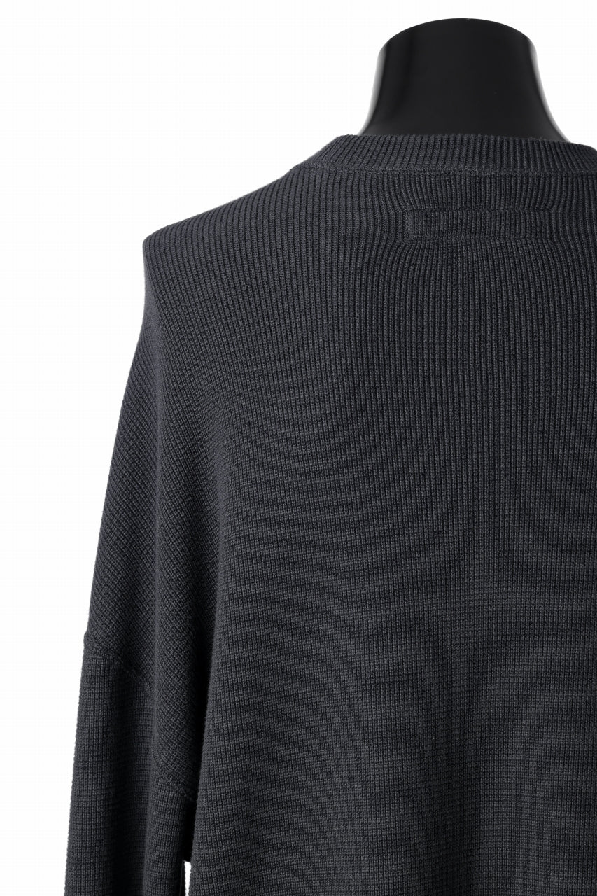 A.F ARTEFACT OVER SIZE TOP / RIB KNIT JERSEY (DARK GREY)