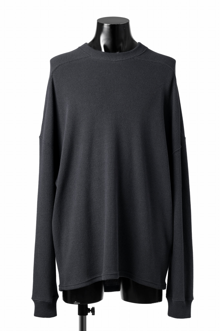 A.F ARTEFACT OVER SIZE TOP / RIB KNIT JERSEY (DARK GREY)