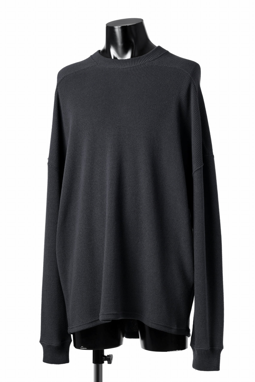 画像をギャラリービューアに読み込む, A.F ARTEFACT OVER SIZE TOP / RIB KNIT JERSEY (DARK GREY)