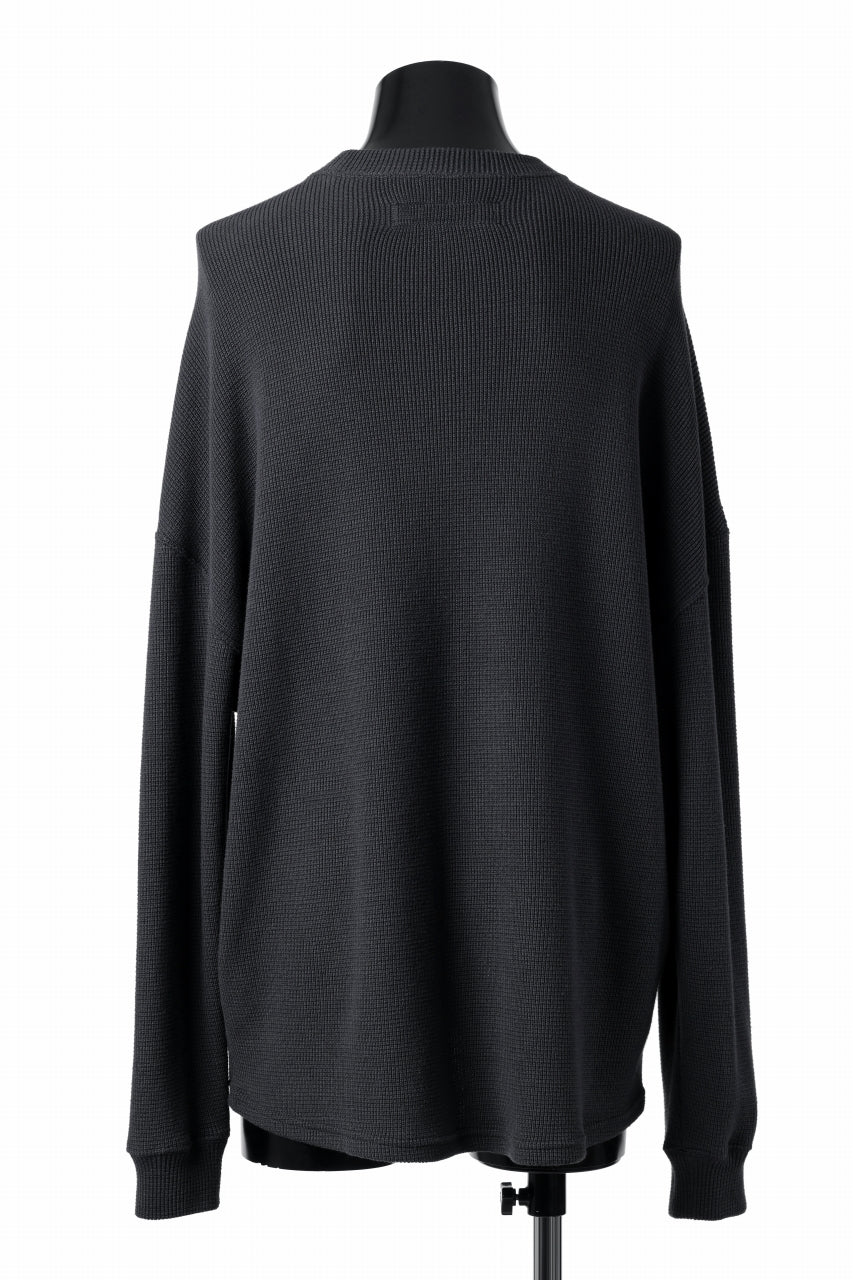 A.F ARTEFACT OVER SIZE TOP / RIB KNIT JERSEY (DARK GREY)