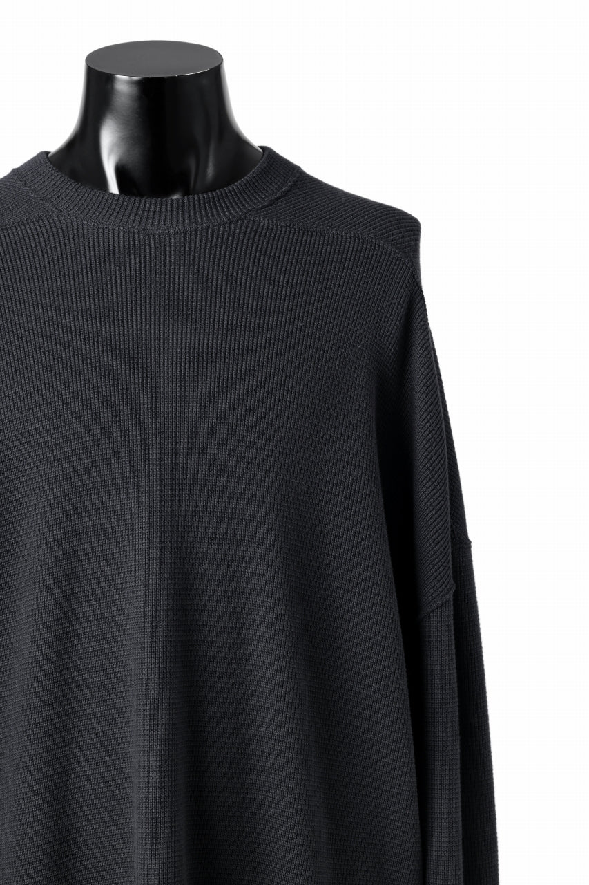 A.F ARTEFACT OVER SIZE TOP / RIB KNIT JERSEY (DARK GREY)