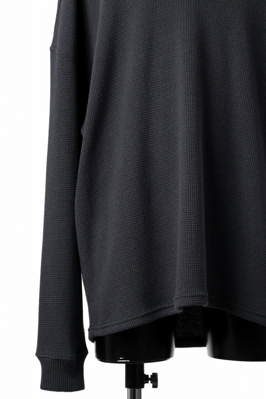 A.F ARTEFACT OVER SIZE TOP / RIB KNIT JERSEY (DARK GREY)